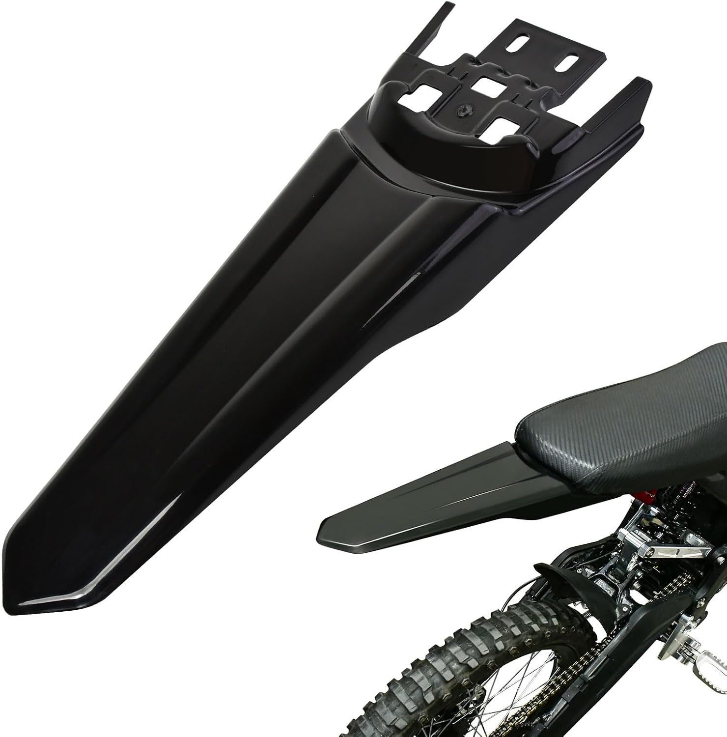 Extended Rear Fender,Longer Tail Guard for Surron Light Bee X/S and Segway X160/X260,Long Back Mudguard for Sur Ron Parts, Suron Accessories (Not for Talaria),Black