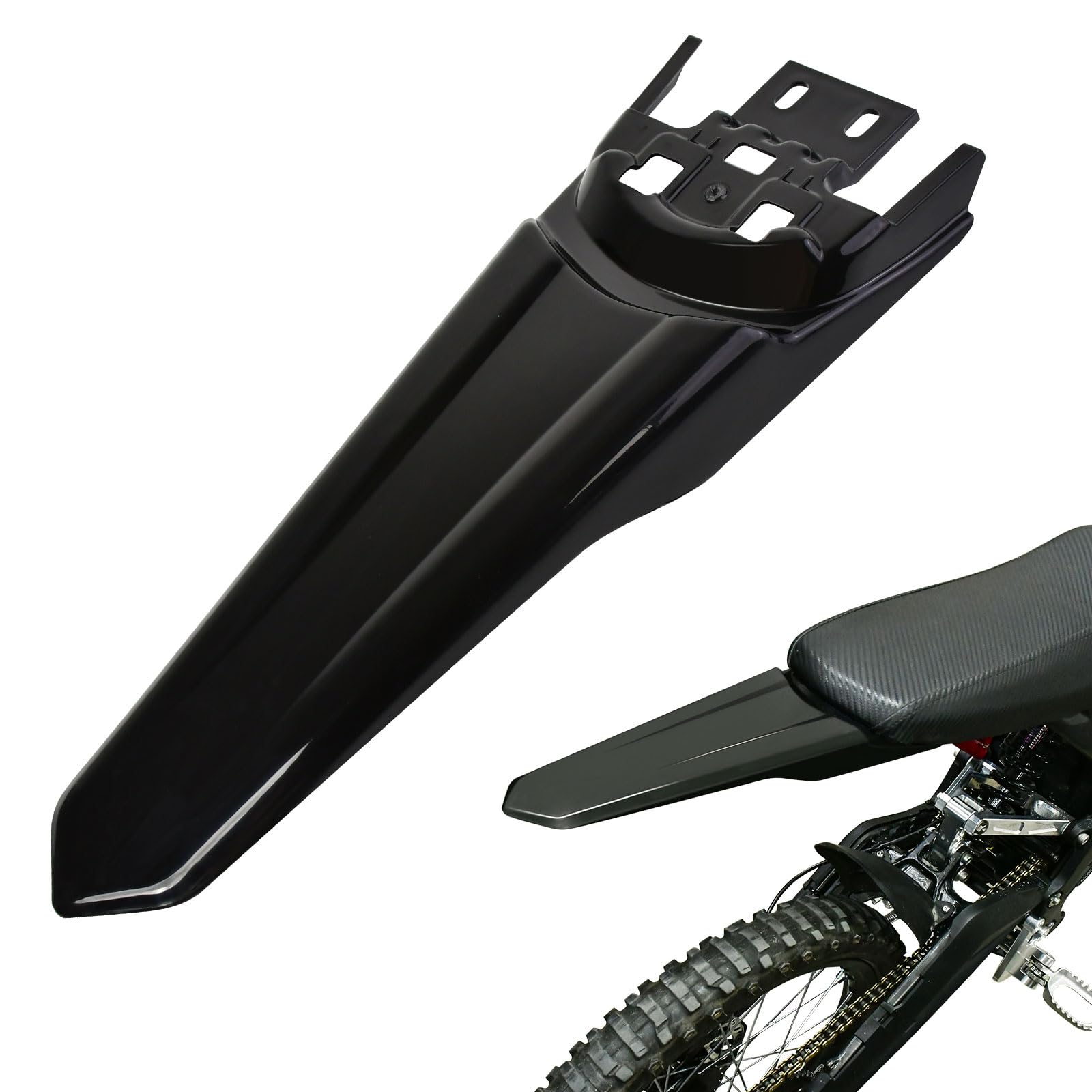 Extended Rear Fender,Longer Tail Guard for Surron Light Bee X/S and Segway X160/X260,Long Back Mudguard for Sur Ron Parts, Suron Accessories (Not for Talaria),Black
