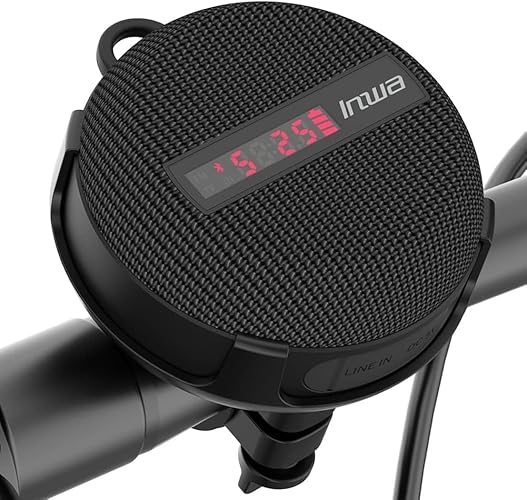 Inwa Portable Bluetooth Speaker, Bike Speakers with Speed Display, Wireless Speaker with 480 Mins Super Long of Playtime. Decent Sound, Compact Size and Loudness for Riding, Hiking, Showering, Golfing