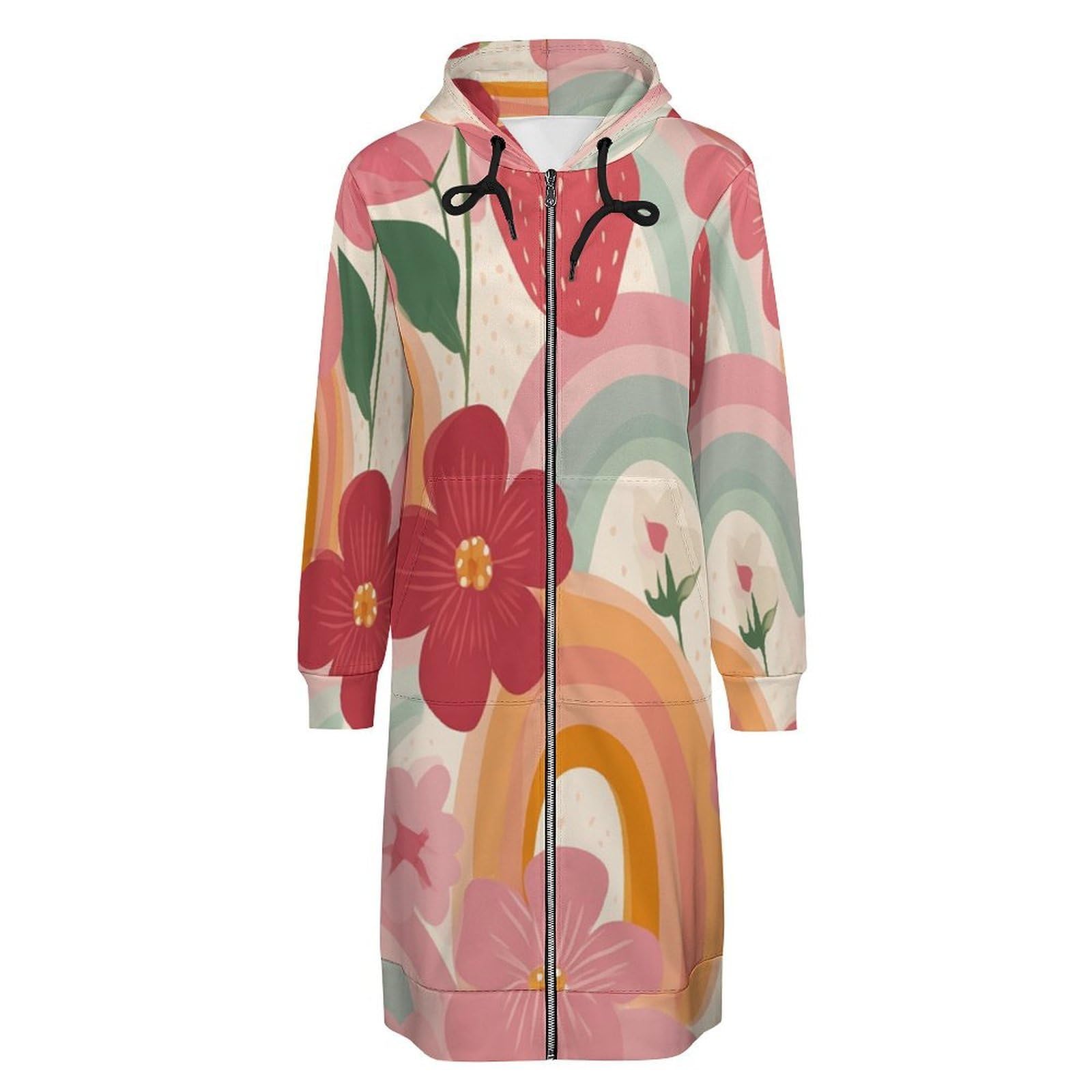 Felpa Donna con Zip Felpe Sportiva con Tasche E Cappuccio Rose da Piantare Morbida Invernale Giacca Regolabile Confortevole per Uso Quotidiano Casual