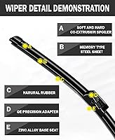 Vista 2 de 2 limpiaparabrisas de repuesto de fábrica, 24 + 20 pulgadas, bloqueo lateral