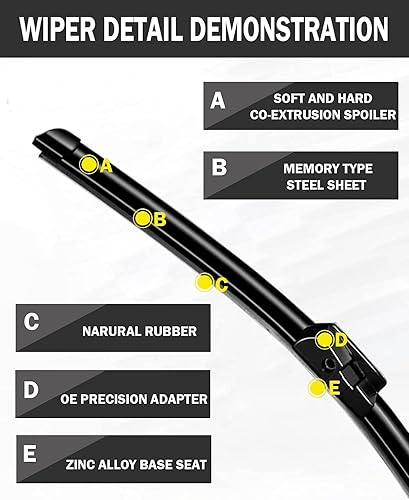 Miniatura 2 de 2 limpiaparabrisas de repuesto de fábrica, 24 + 20 pulgadas, bloqueo lateral