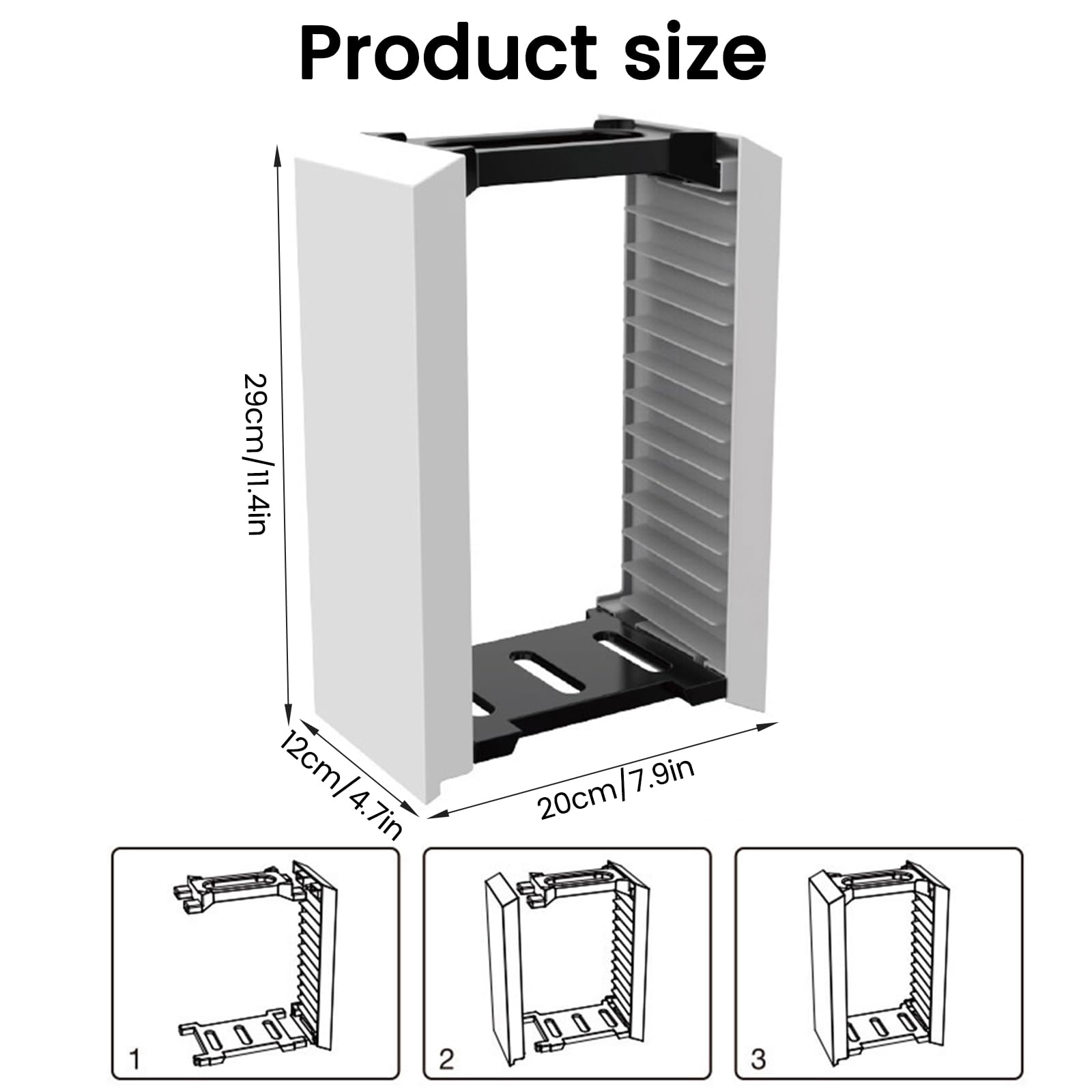 NCONCO Scatola di immagazzinaggio, torre per giochi PS5, torre dei dischi da gioco, organizzatore di accessori da gioco, 12 supporti per dischi da gioco per PS5, PS4