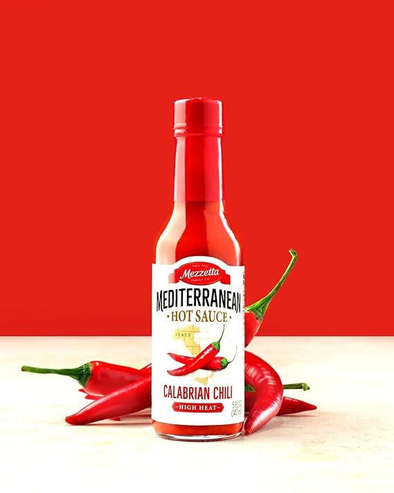 Mezzetta Hot Sauce Sampler with Peperoncini, Roasted Red Peppers & Calabrian Chili | Non-GMO | 5 Fluid Ounce Jar (Pack of 3)