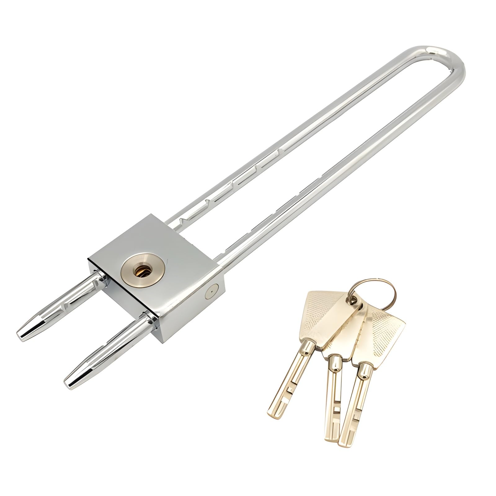 Locker Lock, U-Shaped Padlock, Thickened Shackle, with Adjustable and Detachable Design, for Warehouse Door, or Fence(Large)