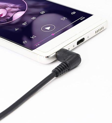 Miniatura 4 de DC 0.138 in 4Pole macho a macho DC Audio estéreo 4 polos Cable de extensión en ángulo de 90 grados para teléfonos, portátiles, MP3, mesa PC y más (2