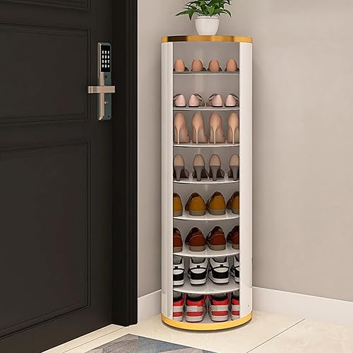 Zapatero giratorio de 360 grados, soporte giratorio de metal, con estantes ajustables, zapatero para entrada, pasillo, sala de estar (tamaño  12.6 * disponible en Yaxa Colombia
