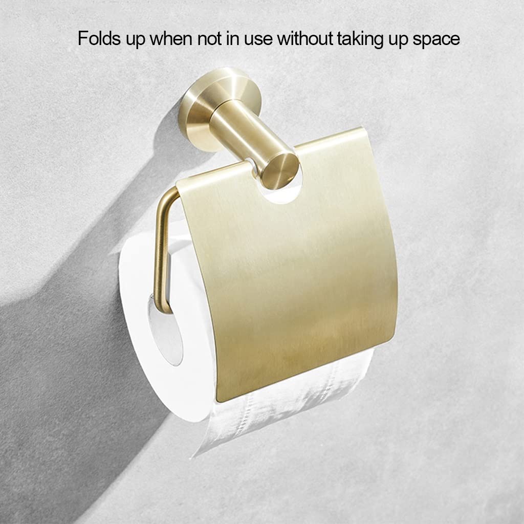 BTZHY Towel Rack Towel Rack Stainless Steel Brushed Gold Towel Rack Bar, Bathroom Hardware Set Wall Mounted Bathroom Hardware/Baffle Tissue Rack The New