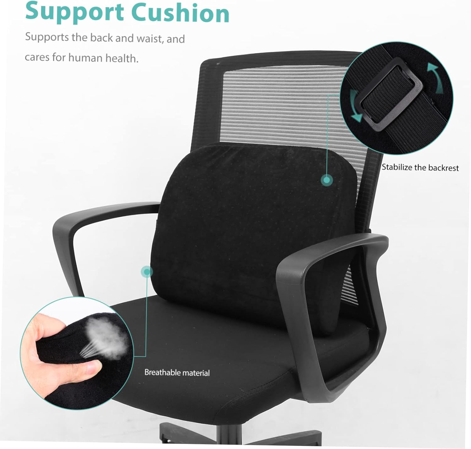 Angoily 1pc Rest Relief Pillow Back Support Lumbar Pillow for Couch Seat Car Memory Foam Waist Pad Stable Support Random Style