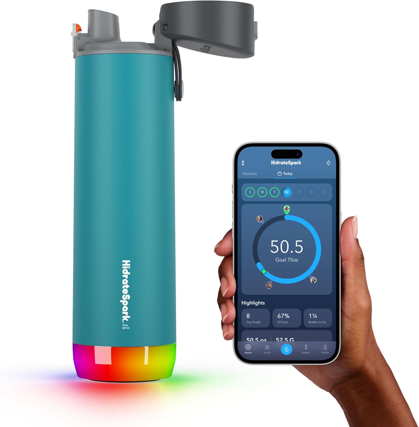 HidrateSpark PRO botella inteligente para hidratación y micro-hábitos