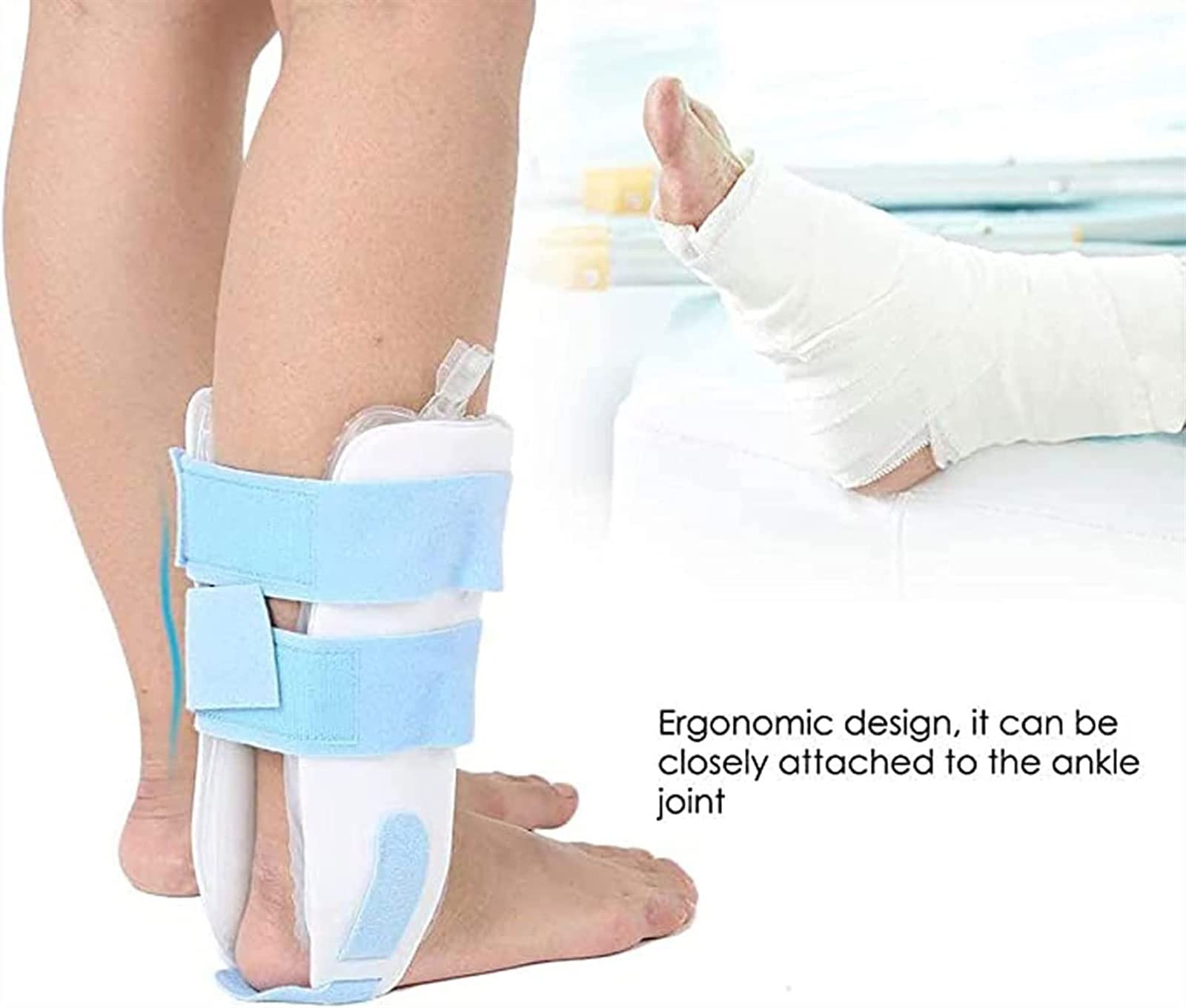 Férula para andador con férula para fracturas cortas, alivio del dolor de pies, soporte para estiramiento de pies, tendinitis de Aquiles, adecuada para hombres y mujeres, soporte de tobillo para amb
