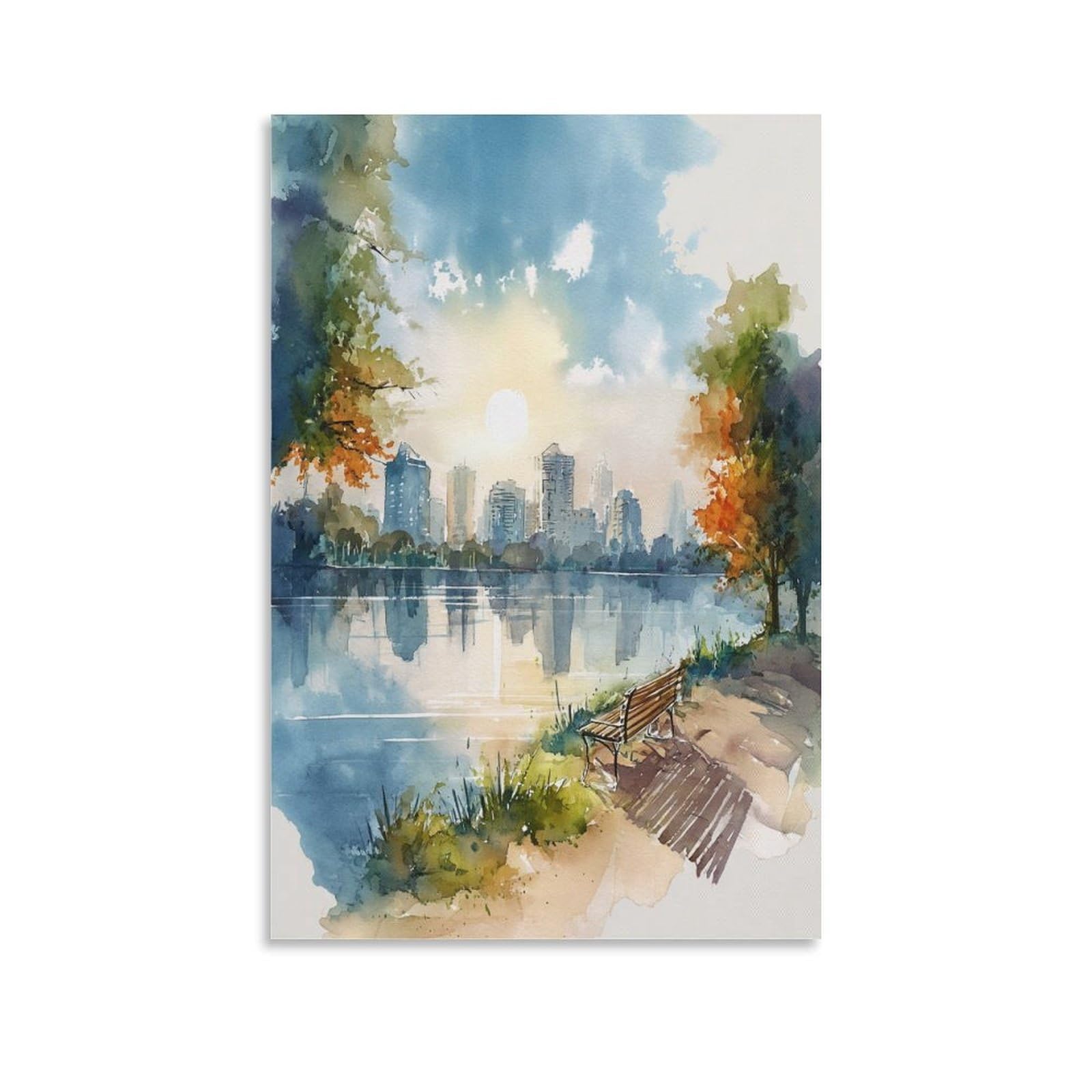 XWYMXZ Orlando City Florida 20x30inch(50x75cm) Vintage Travel Poster Watercolor Canvas Art