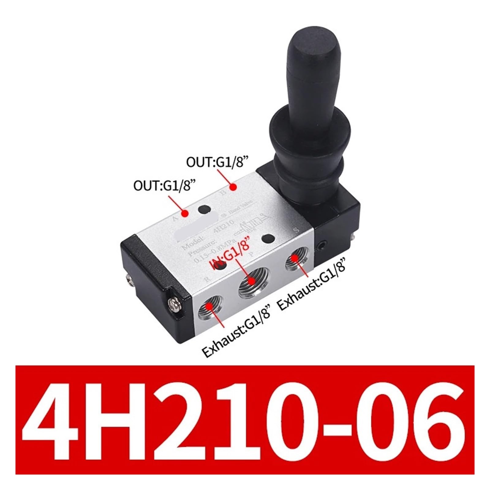 4H210-06 4H210-08 4H310-08 4H310-10 4H410-15 Valvola pneumatica azionata a Leva Manuale Valvola solenoide elettrica(4H210-06)