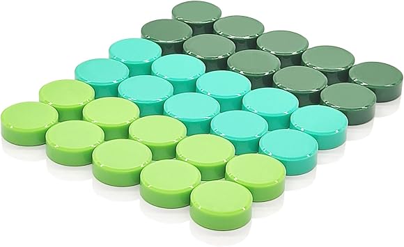Fridge Magnets 30 PCS, Strong Refrigerator Magnets for Whiteboard, Heavy Duty Small Round Magnets, Mini Decorative Cute Magnet for Fridge, Locker, Map, Kitchen, School, Office,Classroom Green
