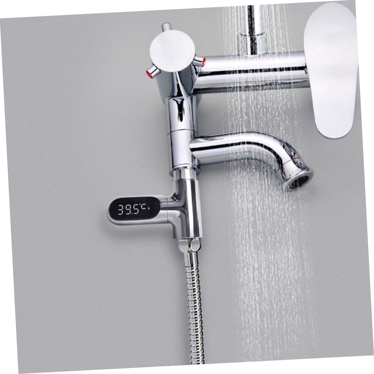 Termómetro Digital para Agua de Baño de Niño Pantalla Led, Fácil Instalación, Rotación 360 y Medición Precisa de 5 a 85°c Color Plata