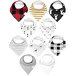 KiddyStar Organic Cotton Baby Bibs for Boys & Girls - Soft, Absorbent Teething & Drool Bibs - Adjustable Snaps for Toddlers