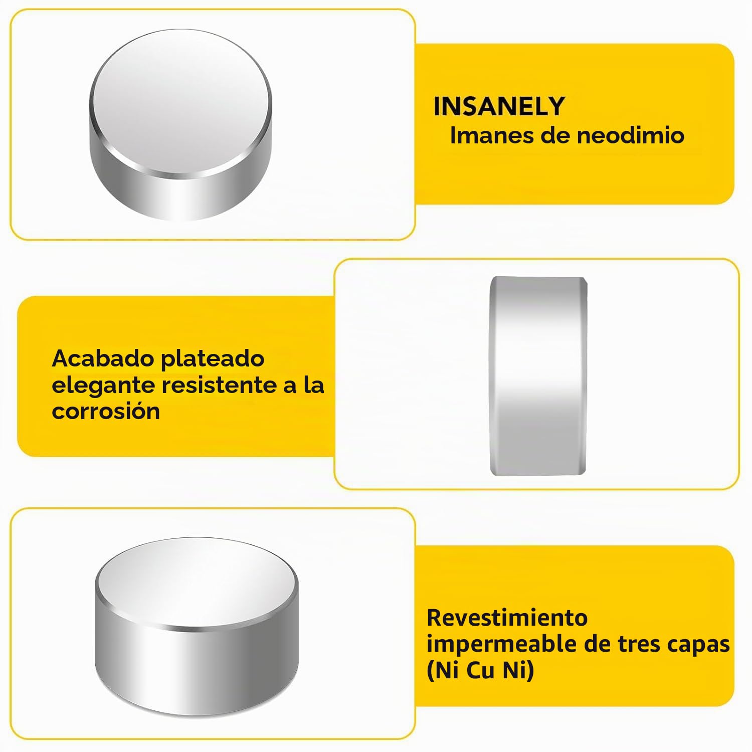 Imán de neodimio súper fuerte de 40 x 20 mm, disco de imán permanente N52, imanes de tierras raras más fuertes y potentes del mundo, dos piezas