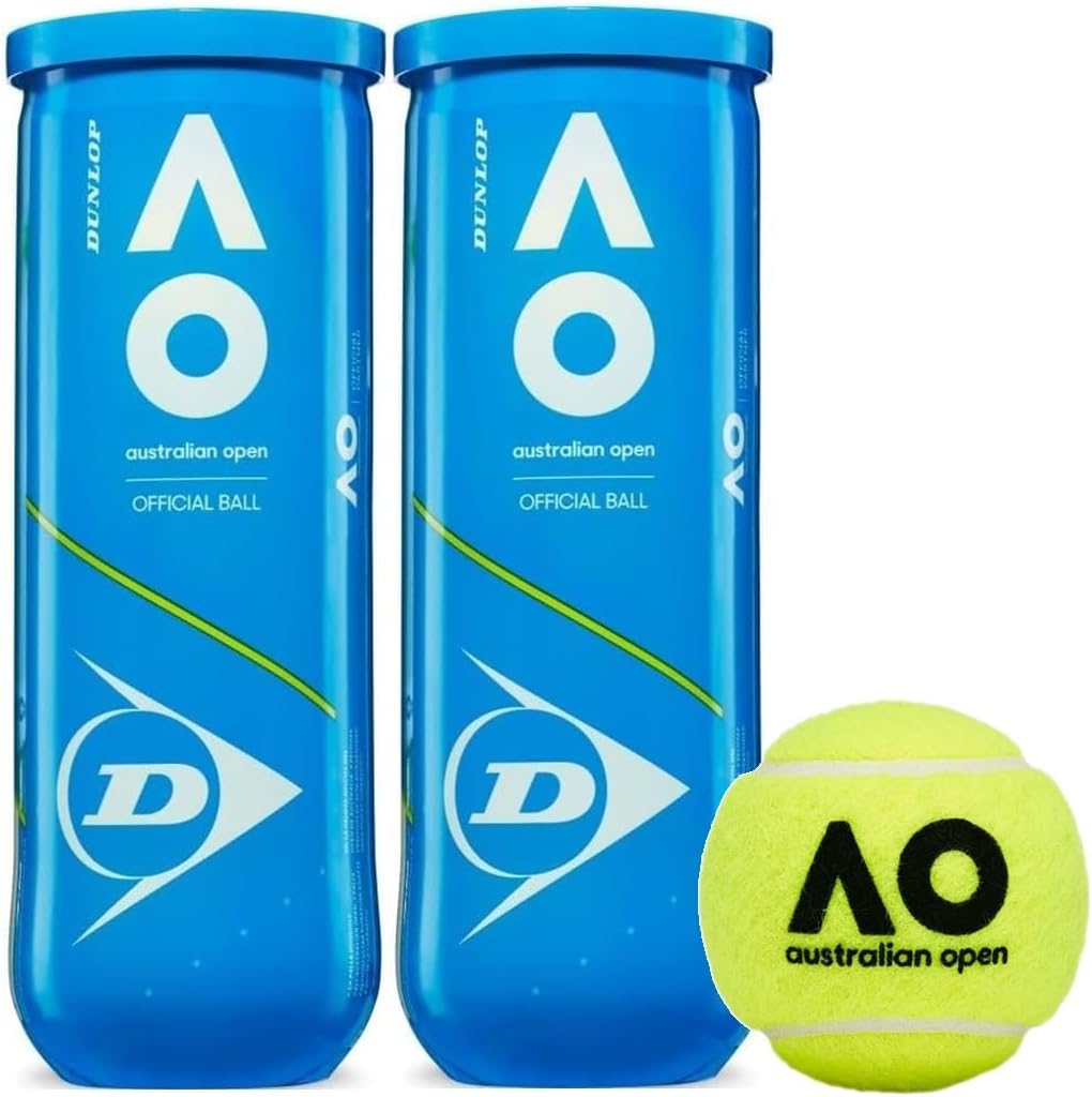 Dunlop Australian Open (AO) Tennis Balls - 3 Ball Can (2-24 Cans Available)