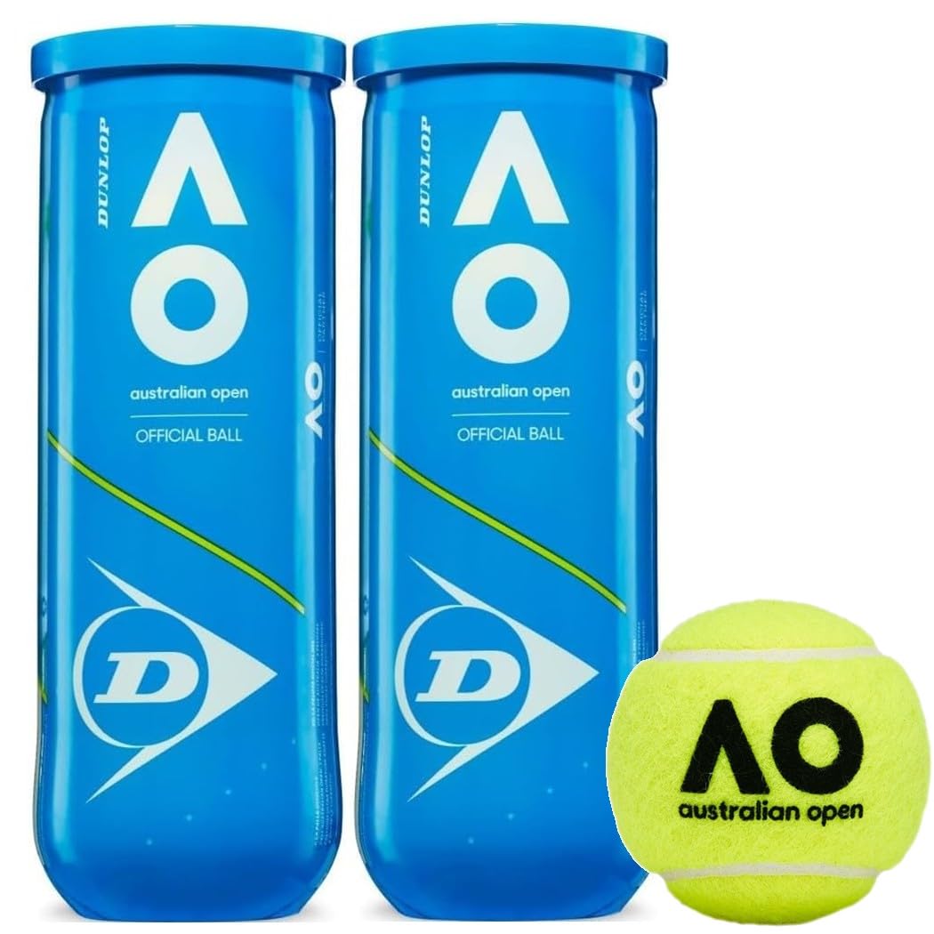 Dunlop Australian Open (AO) Tennis Balls - 3 Ball Can (2-24 Cans Available)