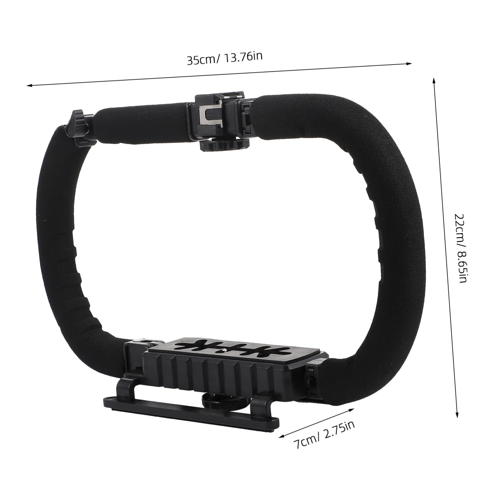 Angoily Stabilizzatore e Fotocamera Reflex Angolare, Design Antiscivolo, Materiale Plastico e Metallo, Treppiede Portatile 3 Porte Hot Shoe