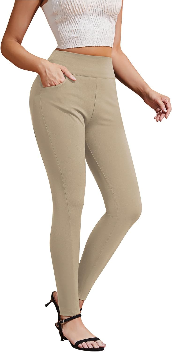 Pants for Women, Comfort Stretch Skinny Slim Dress Pants, Skinny High Waist Pull on Pants with Pockets…