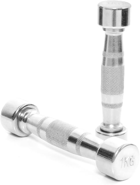 BODYPOWER 1Kg Ergo Chrome Dumbbells (x2)