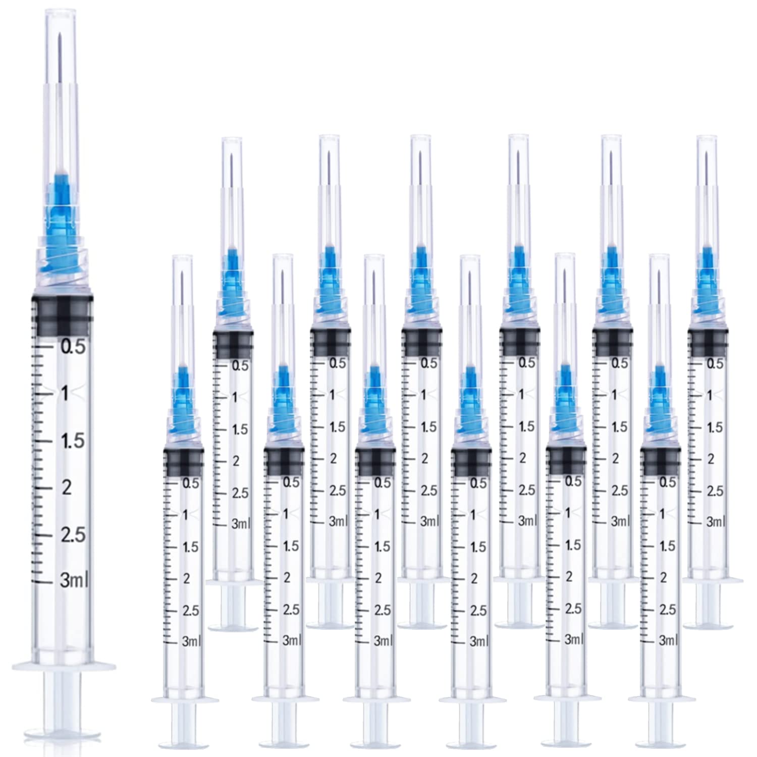 25 pack 3ml 23ga lab syringe tools with measurement individually packed