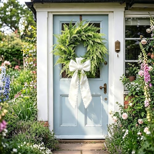 2 Pack White Wreath Sash for Front Door with 26 Alphabet Letters DIY Monogram Wreath Sash Blank for Embroidery, Ribbon Set for Wedding Baby Shower Christmas Graduation Housewarming Gift Home Decor - image 4