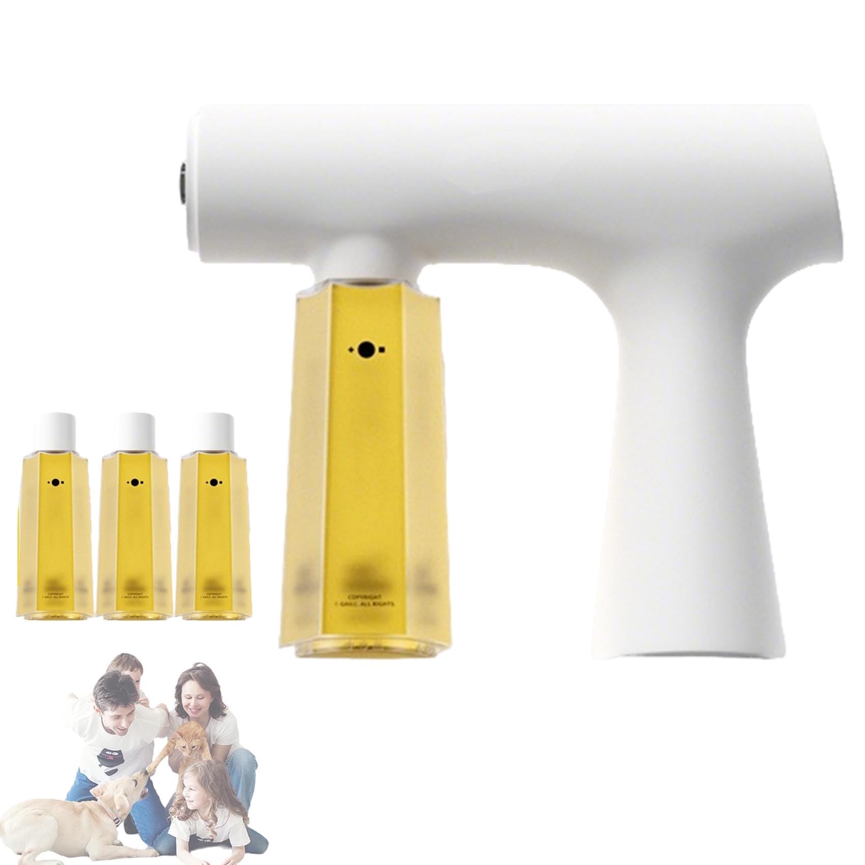 PetMizer Blue Light Enzyme Atomizer,PetMizer Nano Bio-Enzyme Atomizer Sprayer,Cordless Handheld Nano Mist Sprayer,Portable Mystery Mister for Dog Urine,Cat Litter Box,Carpet Cleaner (3pc/Dog)