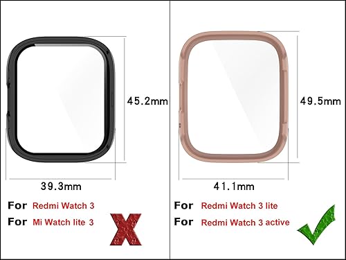 Miniatura 2 de Funda protectora de pantalla de reloj de cobertura completa de PC (para Xiaomi Redmi Watch 3 Active)  (Watch 3 Lite) accesorios para reloj