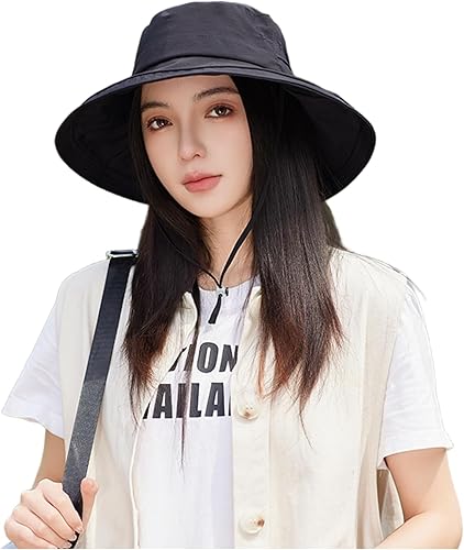 Womens Sun Hat with Ponytail Hole Beach Summer Hat Wide Brim Packable Gardening 