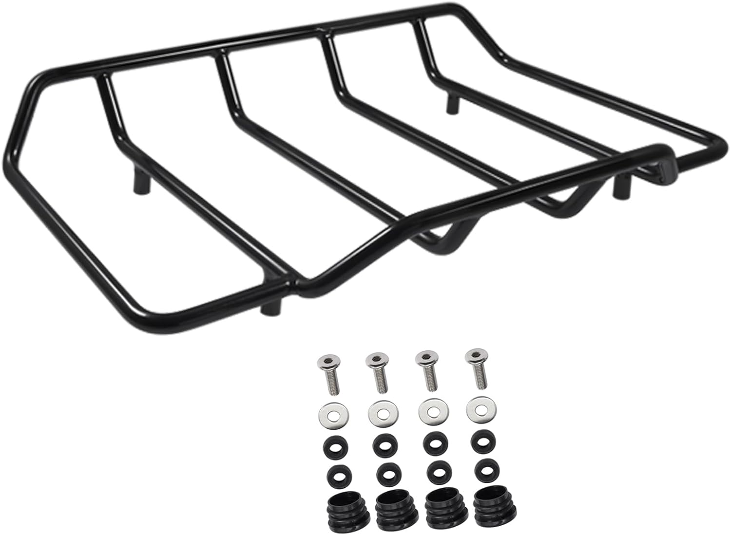 Tour Pack Luggage Rack Air Wing Trunk Top Rack Motorcycle Tour Pack Rack Compatible for Harley Touring Street Glide Electra Glide Road Glide Road King Ultra Limited 1984-Later, Black