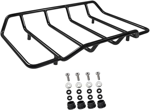 Tour Pack Luggage Rack Air Wing Trunk Top Rack Motorcycle Tour Pack Rack Compatible for Harley Touring Street Glide Electra Glide Road Glide Road King Ultra Limited 1984-Later, Black