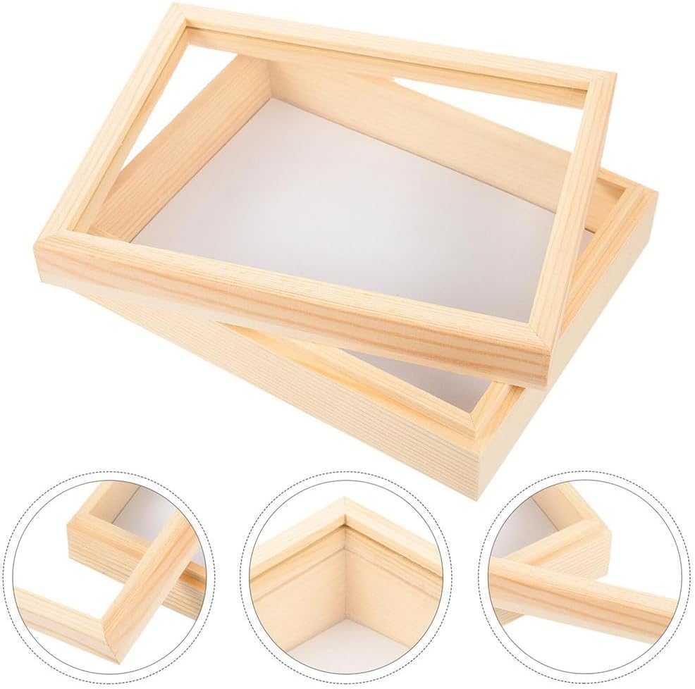 Solid Wood Insect Display Box Collection Box with Clear Top, EVA Foam Pegboard, Entomology Supplies Kit for Collecting Butterfly Specimens,36×27×6cm