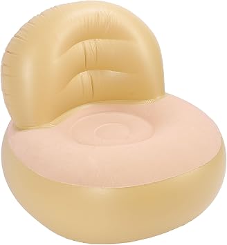 Inflatable Sofa Couch, Camping Inflatable Couch Air Couch with Pump, Portable Inflatable Chair Air Mattress Blow Up Couch Lounger for Outdoor Indoor Home Champagne