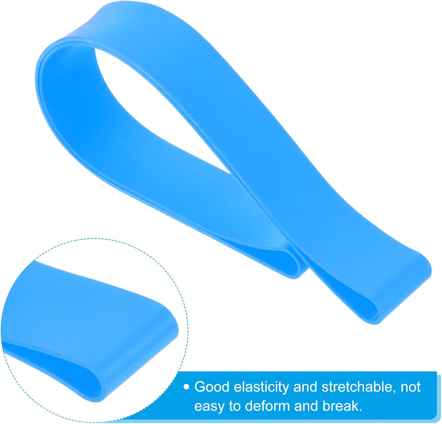 PATIKIL Towel Bands, 4 Pack Elastic Beach Chair Towel Clips Windproof Towel Holder Silicone Rubber Bands Straps for Beach Pool Cruise Chairs, Sky Blue