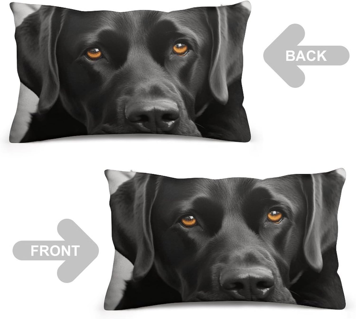 Black Dog Pillow Cases Queen Size Set of 1 Soft Comfortable Throw Pillows Covers Decorative Pillowcase with Zipper Bed Cushion Covers for Couch Sofa Bedroom 8"x12"