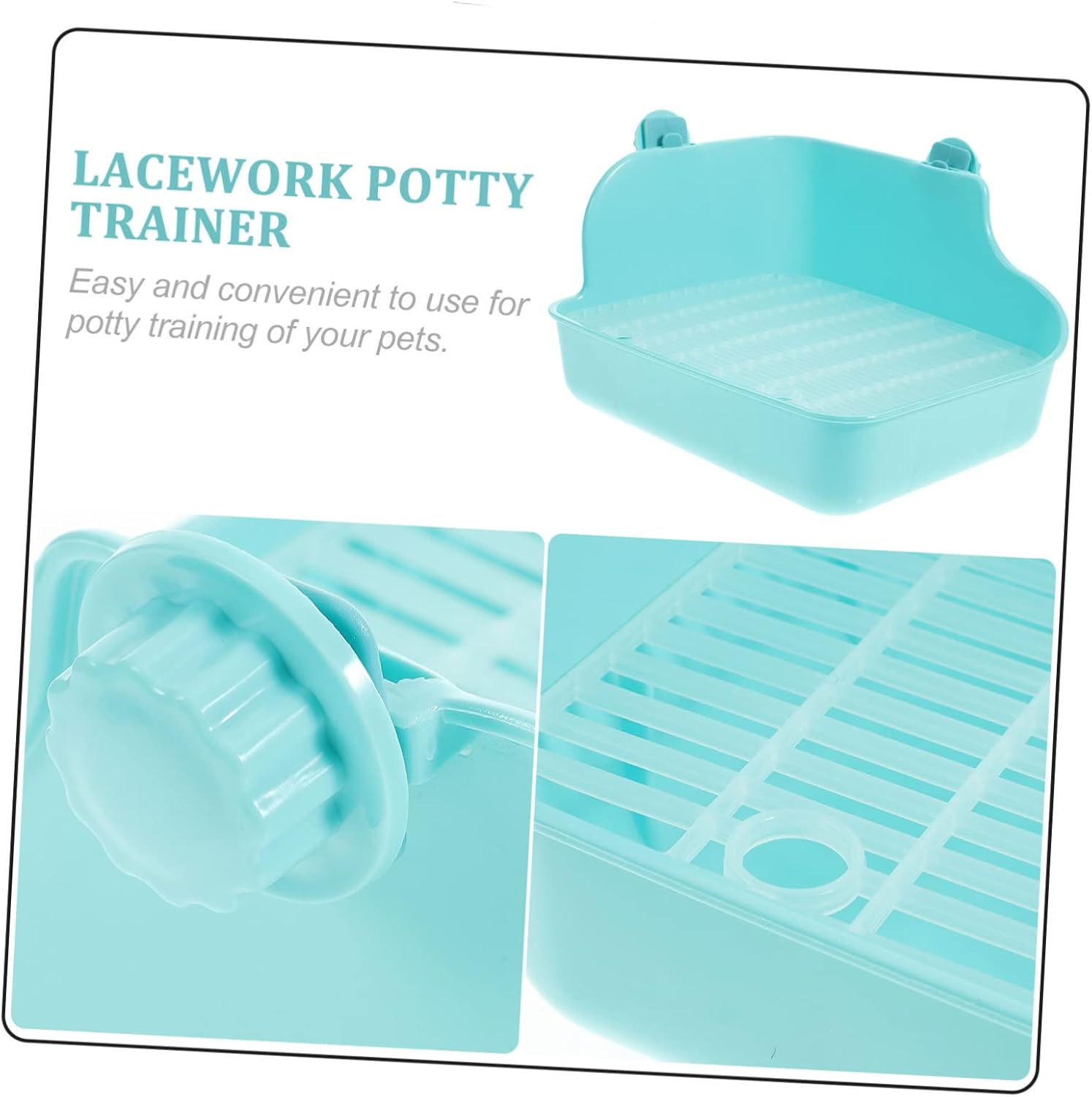 Lacework Rabbit Potty Trainer for Small Animals Corner Litter Toilet for Hamster Gerbil Bunny Chinchilla Guinea Pig Ferret Green Easy to Clean Durable Design for Potty Random Color