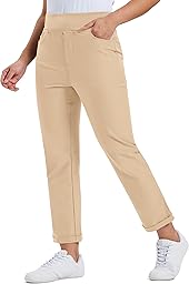 MoFiz Pantalones de Golf para Mujer Stretch Trabajo Pants Elegante con Bolsillos for Oficina Casual Viaje Yoga