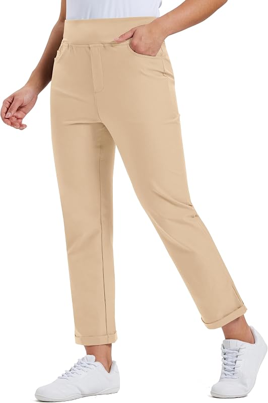 MoFiz Pantalones de Golf para Mujer Stretch Trabajo Pants Elegante con Bolsillos for Oficina Casual Viaje Yoga