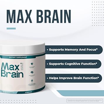 Max Brain Powder Baobab, Konjac & Spermidine 3.17oz, 3 Month Supply