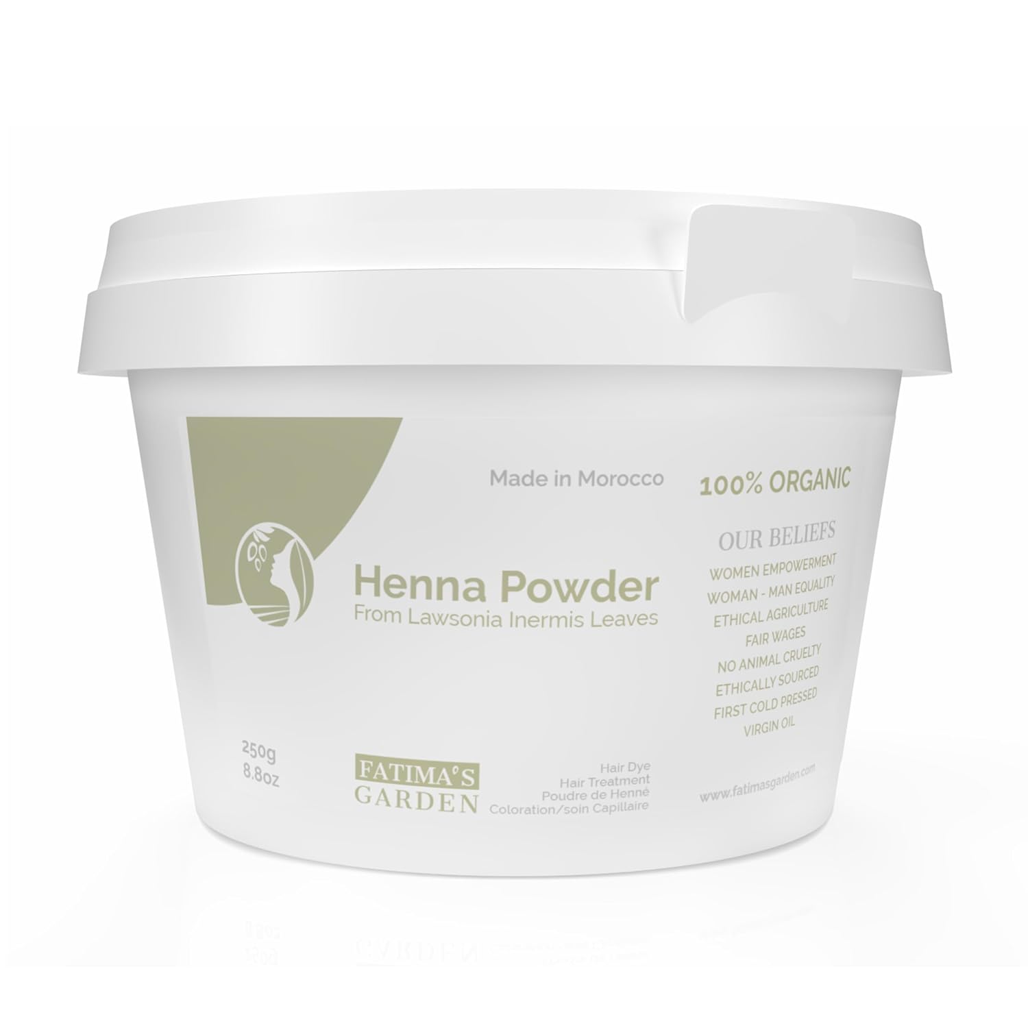 Fatima's Garden Pure Moroccan Henna Powder - 100% Natural Fine Powder Hair Dye and Treatment - 250g