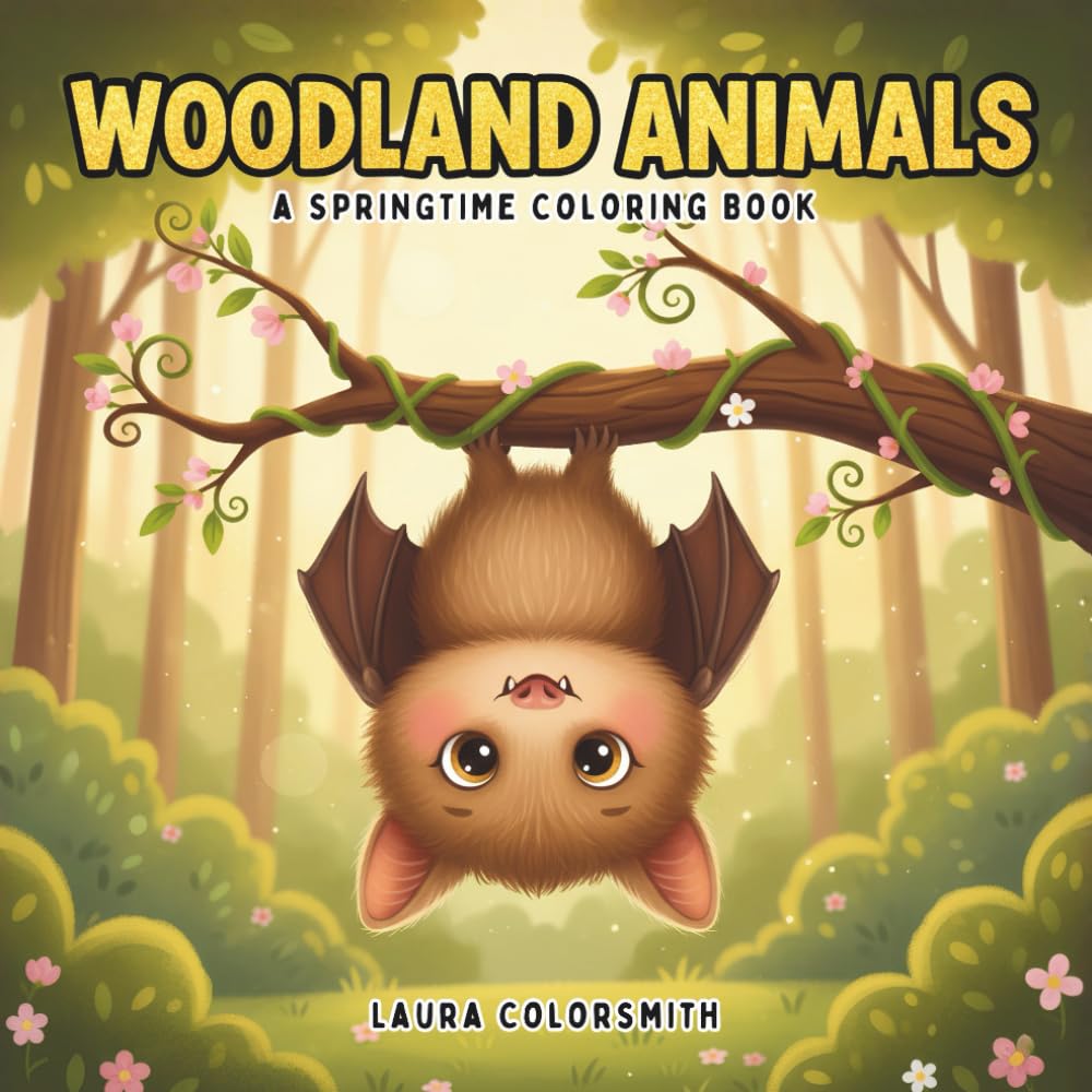 Woodland Animals - A Springtime Coloring Book: Cozy Forest Scenes with Cute Woodland Animals — Bold, Easy Designs for Relaxation and Springtime Joy (Spring Coloring Book For Adults)