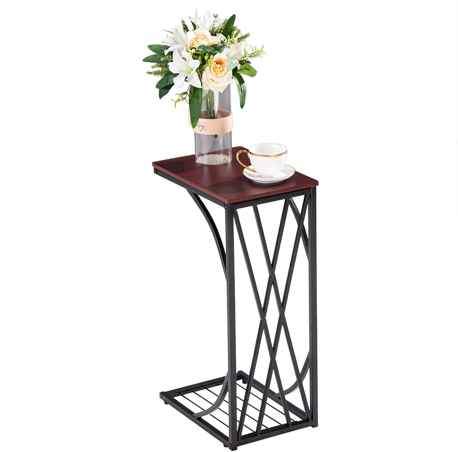 CShaped End Table, Small Side Table for Couch, Modern Sofa