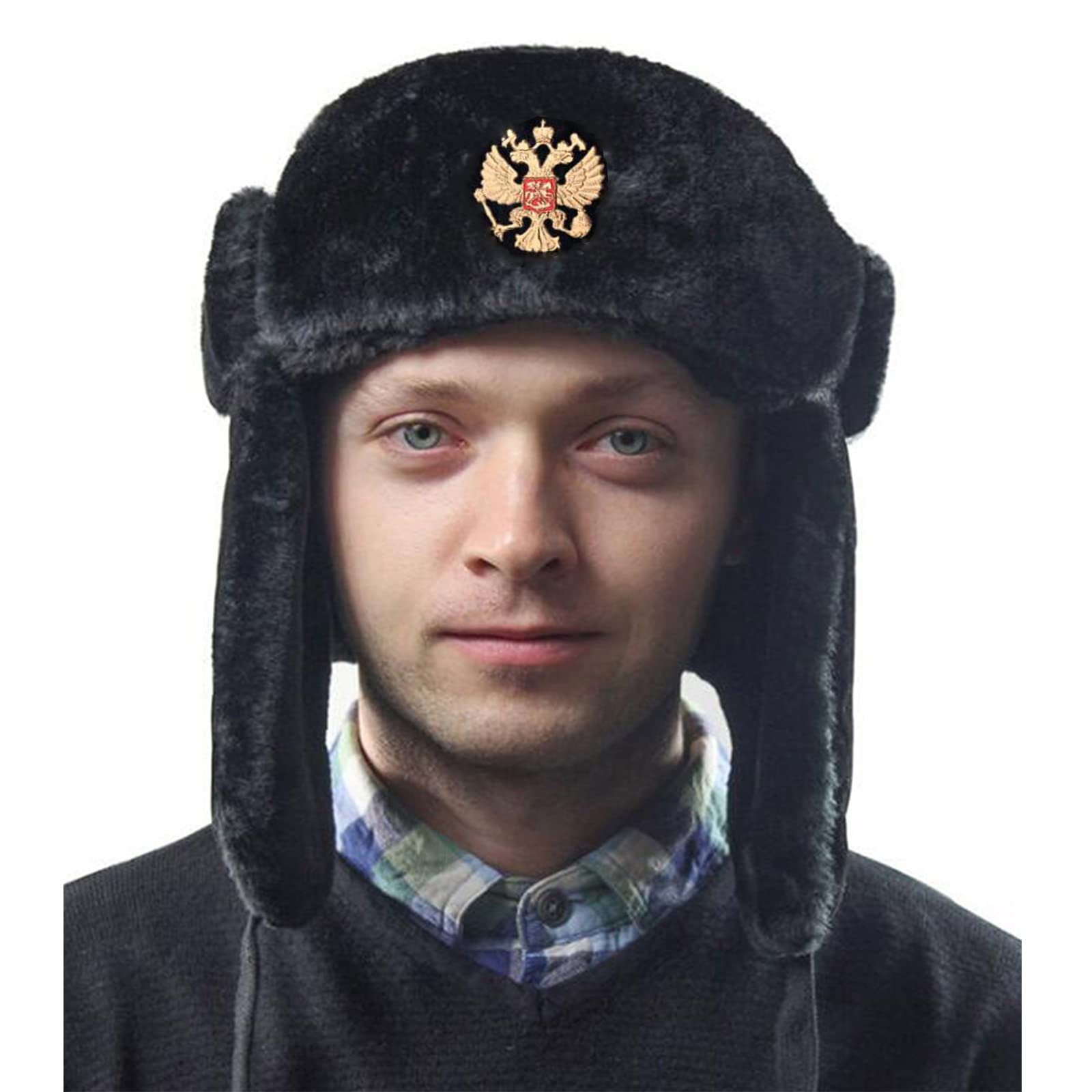 Russo Esercito Sovietico Pelliccia Militare Cosacco Ushanka Cappello Pilot Trapper Aviatore Cap Inverno Faux Paraorecchie Neve Caps cappello
