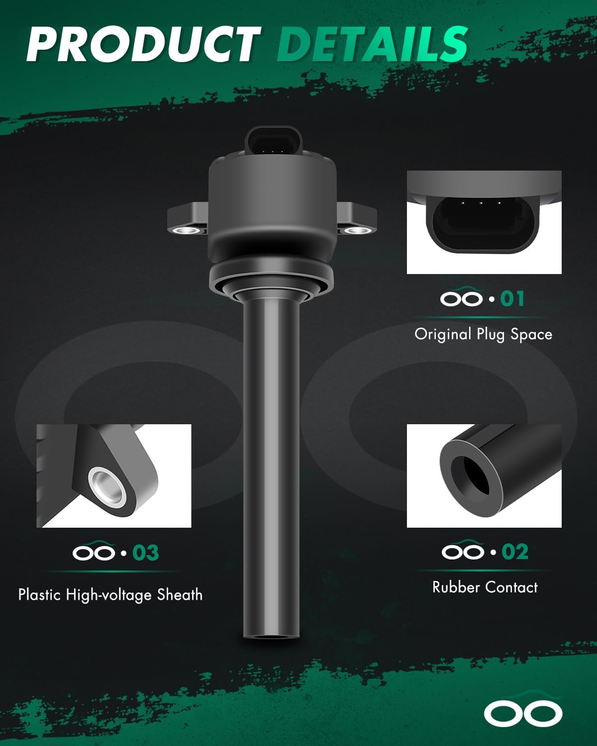 SCITOO Ignition Coil Coils Pack fits for Isuzu Trooper 3.5L 2000-2002 for Isuzu Rodeo 3.2L 2000-2004 for Isuzu Axiom 3.5L 2002-2004 for Honda Passport 3.2L 2000-2002 UF252 C1255 E866 6 pcs