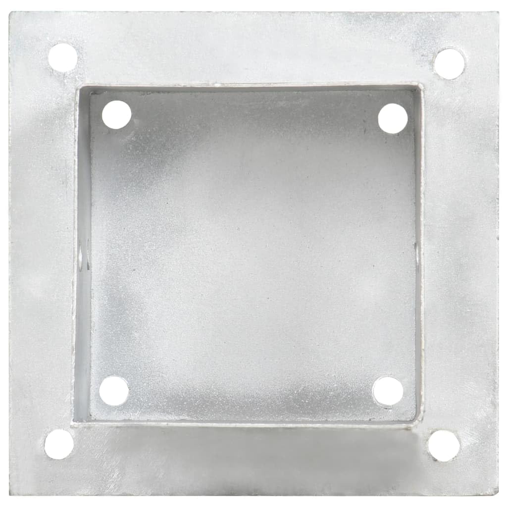 Anclajes de poste de metal galvanizado, 4 unidades, 121 mm, para tubos cuadrados, resistentes al óxido, ideales para fijación al suelo de vallas en hormigón y madera