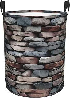 Laundry Basket With Handles Foldable Laundry Hamper Dirty Clothes Basket | Stone Waterproof Clothes Toys Storage Bin Organizer For Dorm Bathroom Bedroom Travel Camping