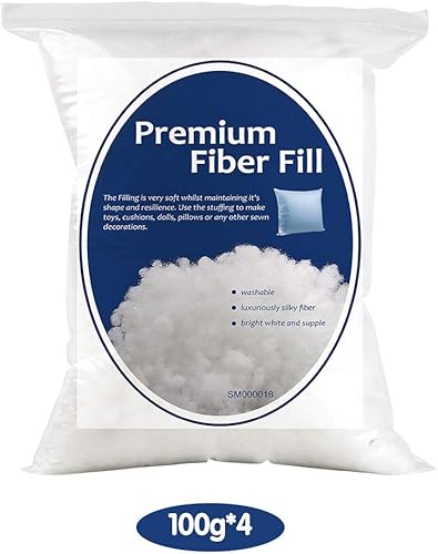 Miniatura 2 de Relleno de fibra de poliéster de 14.11oz14.1 onzas, relleno de fibra de alta calidad, relleno de pelusa de alta resistencia para manualidades de