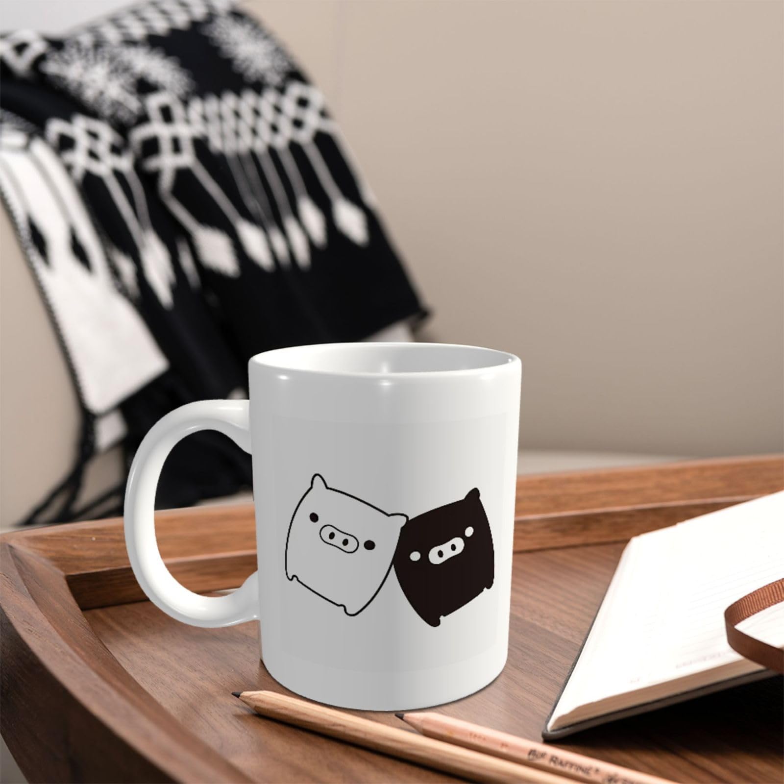 Amazon.co.jp: モノクロブー マグカップ 磁器カップ ティー